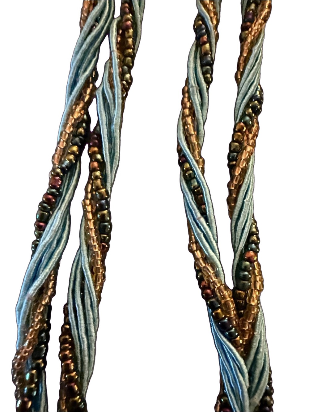 Braided Peacock Blue Pendant Necklace - Women's Jewelry - Picture 4 of 4